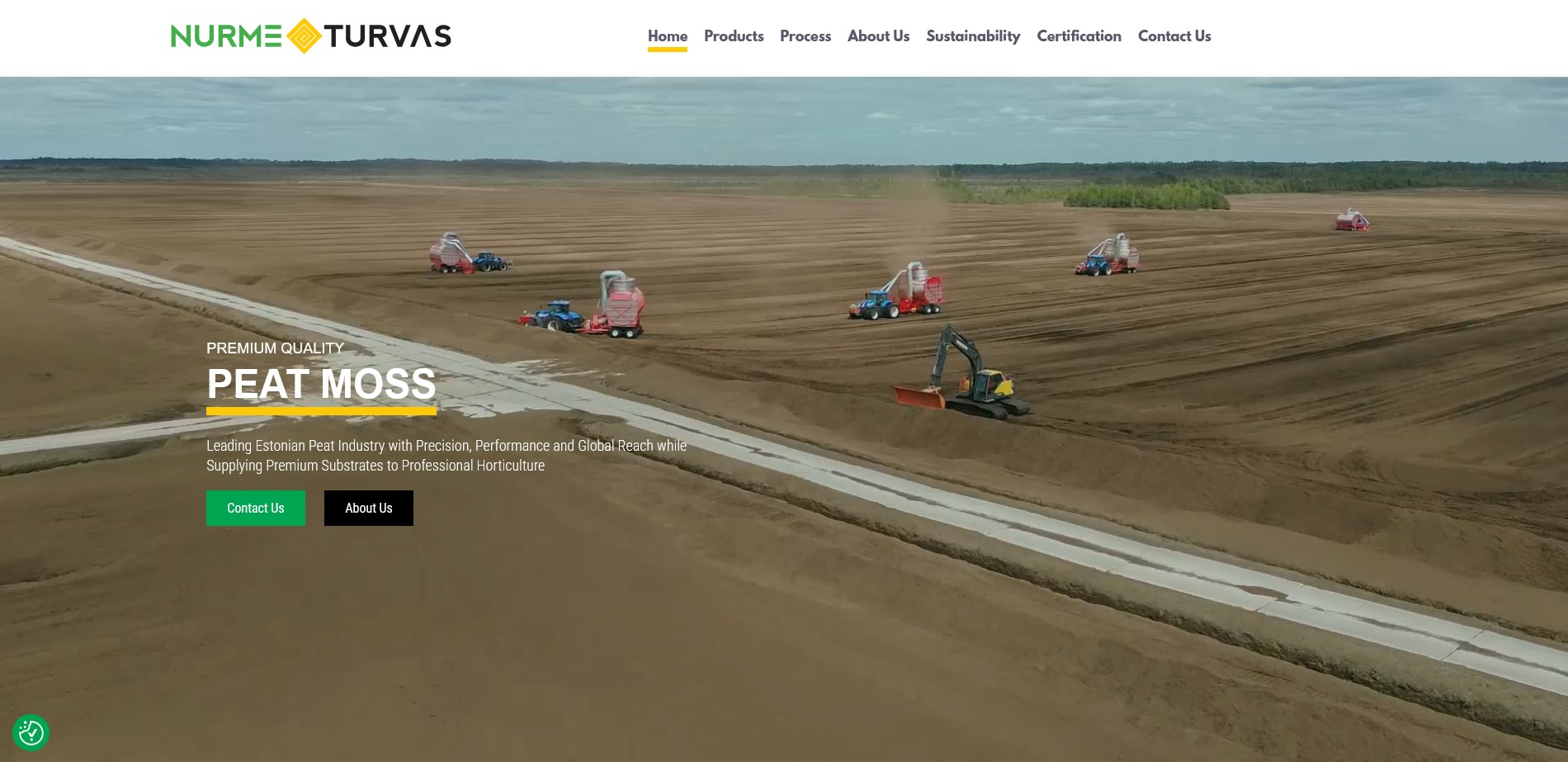 Startsida 23 Nurme Turvas webbplats